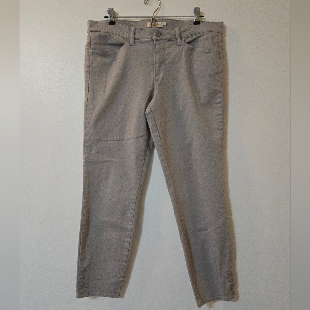 Tory Burch Mercury Grey Emmy Ankle Skinny Pants Size 32